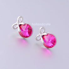 Load image into Gallery viewer, 18K GOLD PLATED EARRINGS WITH Pink SWAROVSKI CRYSTALS