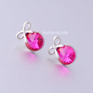 18K GOLD PLATED EARRINGS WITH Pink SWAROVSKI CRYSTALS