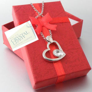 Gold Plated Heart Pendant with Swarovski Crystal