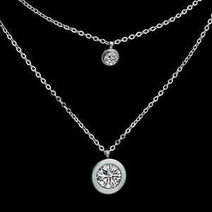 High Quality Stainless Steel 316L Multi Layer Necklace with Swarovski Crystals