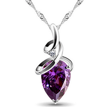 Load image into Gallery viewer, White Gold Plated Swarovski Crystal Drop Pendant with Necklace