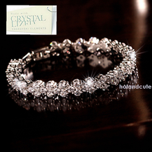 Load image into Gallery viewer, 18k White Gold Plated Tennis Bracelet with Swarovski Crystals