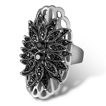 Load image into Gallery viewer, Gorgeous White Gold Plated Ring with Marcasites Stones