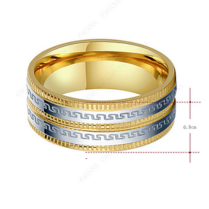 Stainless Steel and Gold Plated Solid Ring