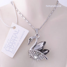 Load image into Gallery viewer, Swarovski Crystals Swan Pendant with 18k White Gold Plated Chain