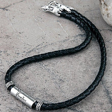 Load image into Gallery viewer, Trendy Leather and Stainless Steel Men&#39;s Necklace