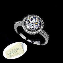 Load image into Gallery viewer, High Quality White Gold Plated Ring with Brilliant Swarovski Crystals