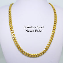 Load image into Gallery viewer, Solid Stainless Steel 316L Gold Plated Curb Chain Set Necklace Bracelet