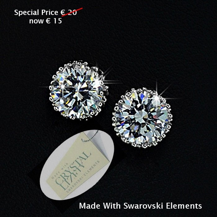 High Quality 18k Gold Plated Earrings with Brilliant Swarovski Crystals