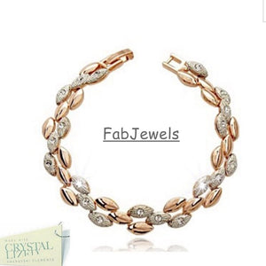 18k Yellow Gold Plated Bracelet with Swarovski Crystals