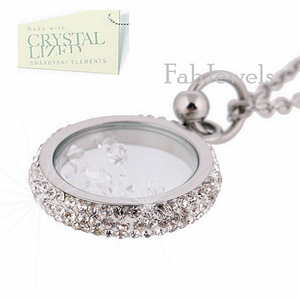Stainless Steel 316L Necklace with Moving Swarovski Crystals