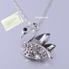 Load image into Gallery viewer, Swarovski Crystals Swan Pendant with 18k White Gold Plated Chain