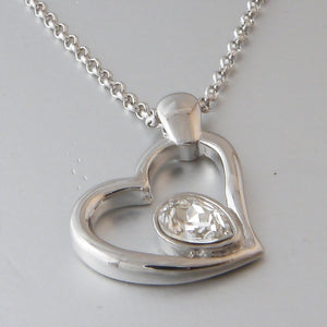 Gold Plated Heart Pendant with Swarovski Crystal