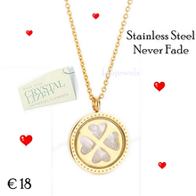 Load image into Gallery viewer, 316L Stainless Steel Gold Plated Swarovski Crystal Heart Pendant with Necklace