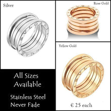 Load image into Gallery viewer, Trendy Stainless Steel Rose Gold / Yellow Gold / Silver Rings