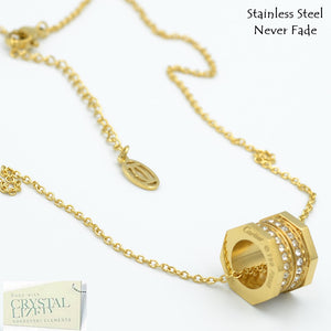 S/Steel Stylish Rose Gold / White Gold / Yellow Gold Plated Necklace with Swarovski Crystals