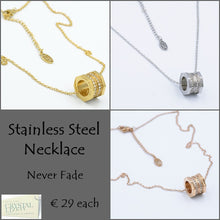 Load image into Gallery viewer, S/Steel Stylish Rose Gold / White Gold / Yellow Gold Plated Necklace with Swarovski Crystals
