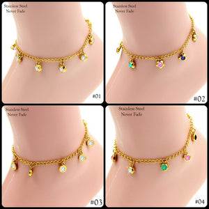 Stainless Steel 316L Yellow Gold Plated Charm Anklet Ankle Chain