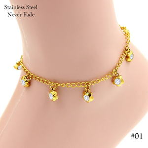 Stainless Steel 316L Yellow Gold Plated Charm Anklet Ankle Chain