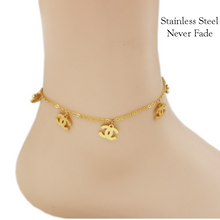 Load image into Gallery viewer, Stainless Steel 316L Charm Anklet Ankle Chain Yellow Gold Plated Silver