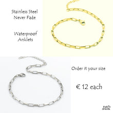Load image into Gallery viewer, Stainless Steel 316L Paperclip Chain Anklet Yellow Gold / Silver