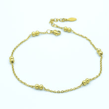 Load image into Gallery viewer, Stainless Steel 316L Ball Chain Anklet Yellow Gold / Silver