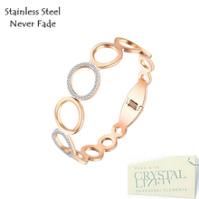 Load image into Gallery viewer, Swarovski Crystals Stainless Steel Rose Gold Plated Magnetic Bangle