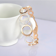 Load image into Gallery viewer, Swarovski Crystals Stainless Steel Rose Gold Plated Magnetic Bangle