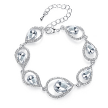 Load image into Gallery viewer, 18k White Gold Plated Water Drop Bracelet with Swarovski Crystals