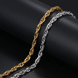 18ct Yellow Gold Plated Stainless Steel Silver Bracelet