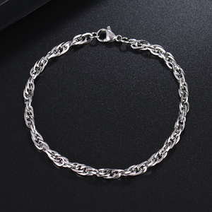 18ct Yellow Gold Plated Stainless Steel Silver Bracelet
