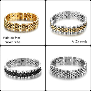 Stainless Steel Stylish Silver / Yellow Gold / Two Tone Men's Bracelet