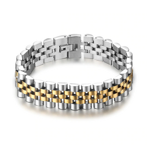 Stainless Steel Stylish Silver / Yellow Gold / Two Tone Men's Bracelet
