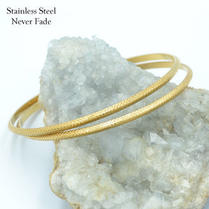 Yellow Gold Plated Stainless Steel Fili Bangles Set of 2