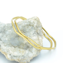 Load image into Gallery viewer, Yellow Gold /  Silver Stainless Steel Fili Bangles Set of 2
