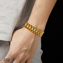 Load image into Gallery viewer, Stainless Steel Stylish Yellow Gold Plated Bracelet with Crystals