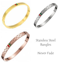 Load image into Gallery viewer, Stainless Steel Solid Yellow/ Rose Gold Plated Silver Bangle Bracelet