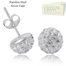 Load image into Gallery viewer, Stainless Steel 316L Hypoallergenic Silver Stud Earrings with Sparkling Swarovski Crystals