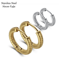 Load image into Gallery viewer, Stainless Steel Yellow Gold Plated Silver Small Hoop Earrings Hypoallergenic