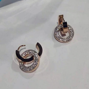 Stainless Steel 316L Hypoallergenic Rose Gold Silver Earrings with Swarovski Crystals