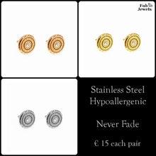 Load image into Gallery viewer, Stainless Steel Stylish Hypoallergenic Stud Earrings Silver Gold Rose Gold