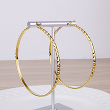 Load image into Gallery viewer, Stainless Steel Yellow Gold Hoop Loop Earrings Hypoallergenic