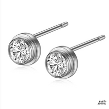 Load image into Gallery viewer, Stainless Steel 316L Hypoallergenic Small Stud Earrings with Swarovski Crystals