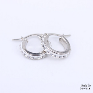 Stainless Steel 316L Hypoallergenic Earrings with Crystals all Round