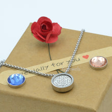 Load image into Gallery viewer, Stainless Steel 316L Necklace with 3 Crystals Interchangeable Magnetic Inserts