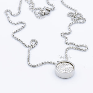 Stainless Steel 316L Necklace with 1 Crystal Interchangeable Magnetic Insert