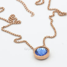 Load image into Gallery viewer, Stainless Steel Rose Gold Plated Necklace with 1 Crystal Interchangeable Magnetic Insert