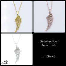 Load image into Gallery viewer, Stainless Steel Silver / Yellow Gold / Rose Gold Angel Wing Necklace