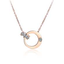 Load image into Gallery viewer, S/Steel Rose Gold / White Gold / Yellow Gold Plated Necklace with Swarovski Crystals