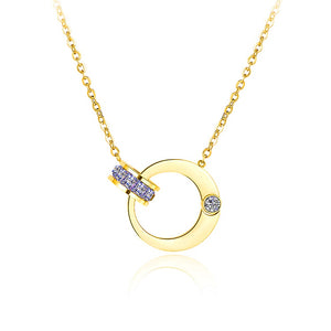 S/Steel Rose Gold / White Gold / Yellow Gold Plated Necklace with Swarovski Crystals